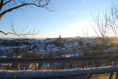 Blick auf das verschneite Dippoldiswalde